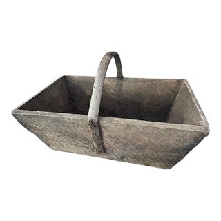 Large French Grape-Picking Wooden Basket For Sale