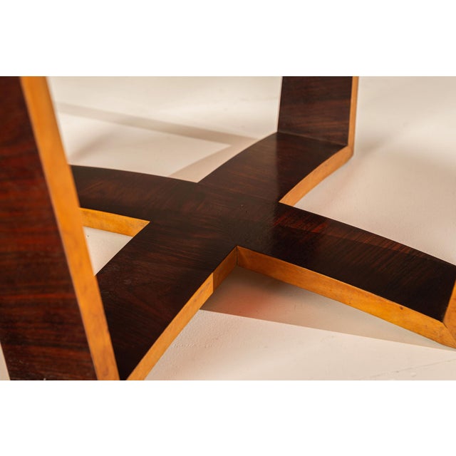 Wood Italian Side Table with Mirrored Top and Geometrical Legs, 1940s For Sale - Image 7 of 13