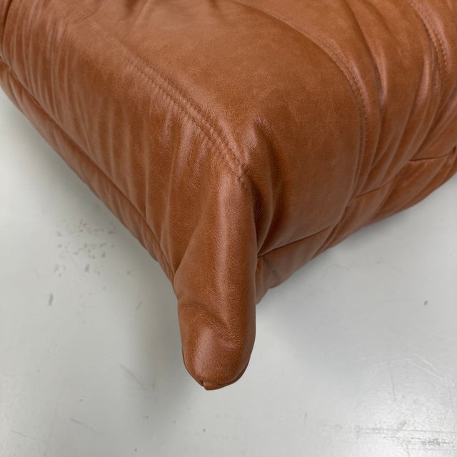 Vintage Togo Lounge Chair in Cognac Leather by Michel Ducaroy for Ligne Roset For Sale - Image 6 of 12