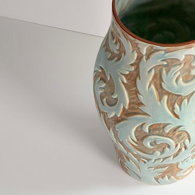 Blue Art Deco Ceramic Vase from Thomas Forester & Sons, 1930s For Sale - Image 8 of 10