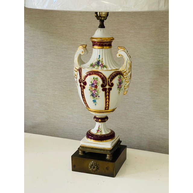 Bronze Antique French Regency Porcelain Urn Lamps For Sale - Image 8 of 10