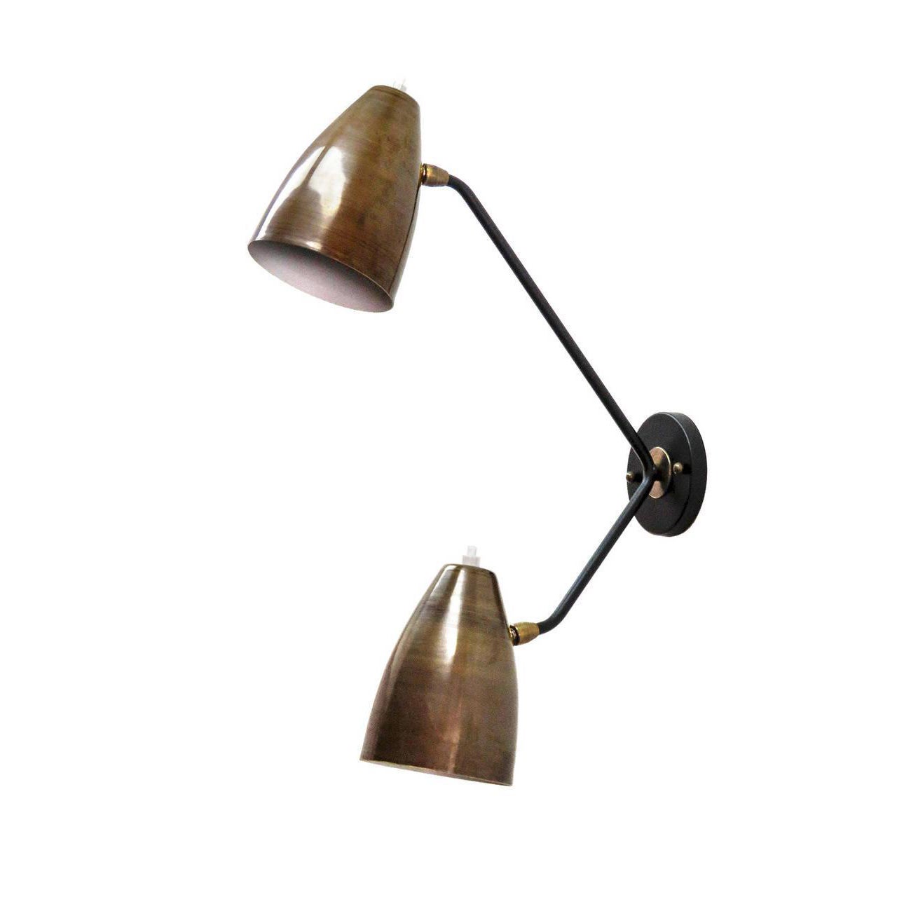 Double Arm Brass Wall Lights 'L3g' Chairish