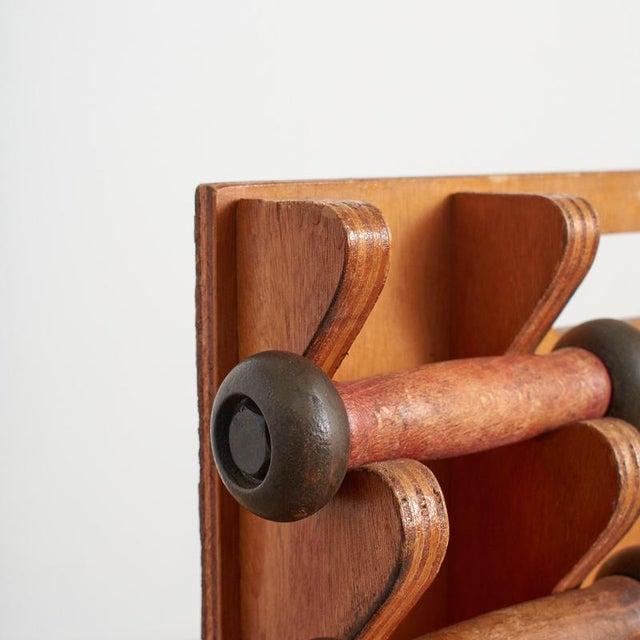 Antique French Wood and Cast Iron Dumbbell Exercise Weight Set, 1950s, Set of 17 For Sale - Image 4 of 10