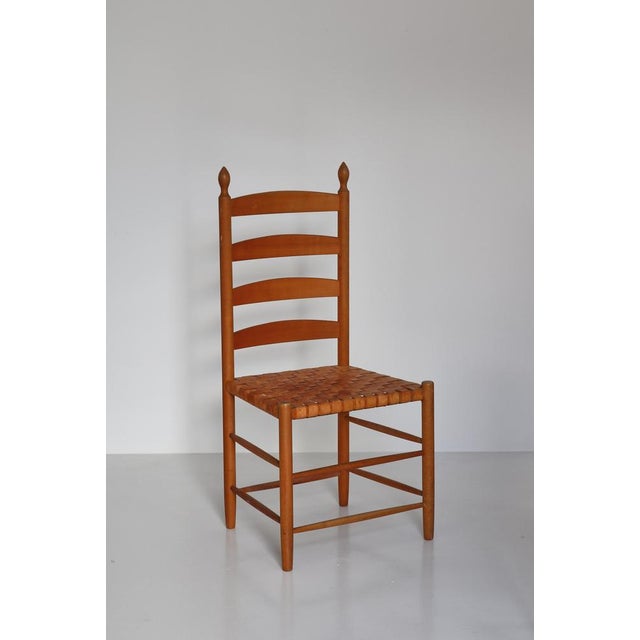 1960s Beech Shaker Chair with Leather Seat by Kaare Klint, Denmark, 1960s For Sale - Image 5 of 17