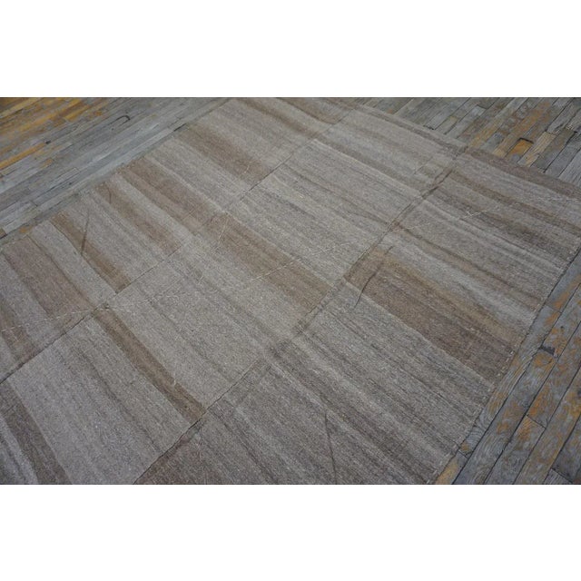 Tribal 1920s Cream Ivory Stripe Antique Kilim Nw Persian Rug Flatweave 5'10" X 10'10" Wool Carpet For Sale - Image 3 of 10