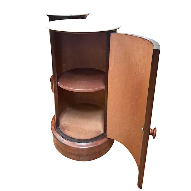 Mid 19th Century A Matched Set of 19th-Century English Mahogany Cylinder Cabinets With Marble Tops For Sale - Image 5 of 11