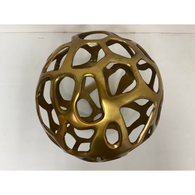 Contemporary Z Gallerie Gold Metal Sphere For Sale - Image 3 of 12