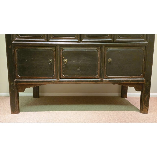 Early 20th Century Early 20th Century Chinese Lacquered Ming Style Wedding Cabinet Armoire For Sale - Image 5 of 5