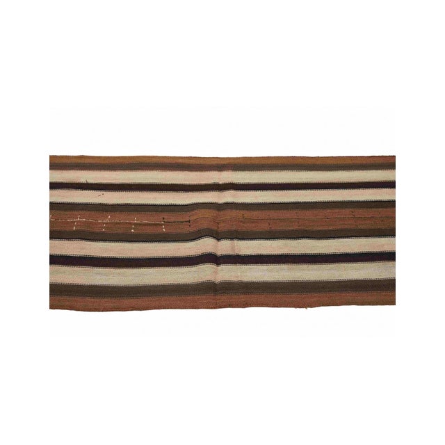 Brown Striped Vintage Kilim Runner - 2`7″ X 6`3″ Ft. For Sale - Image 4 of 6