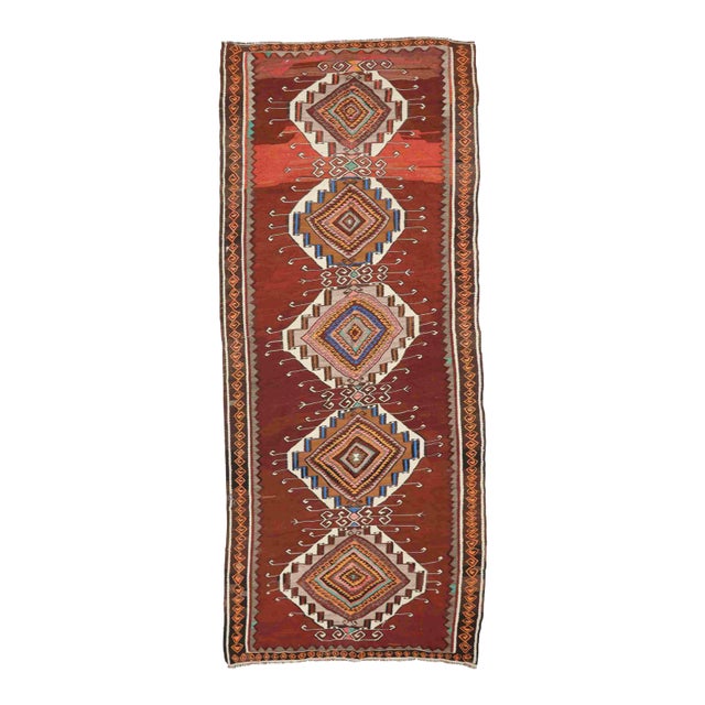 Vintage Turkish Kars Kilim Rug For Sale