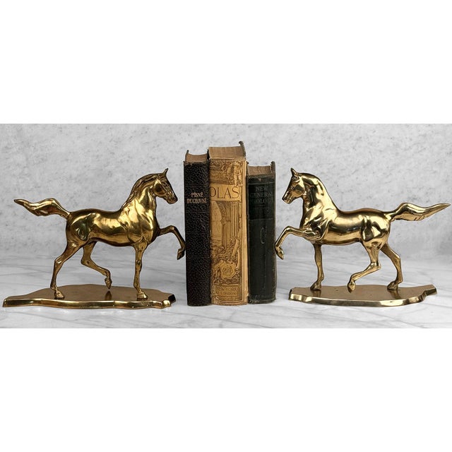 - Original 1970's Equestrian Library Bookends - Mantle Sized - Perfect to Support a Large Stack of Books - Each Horse is...