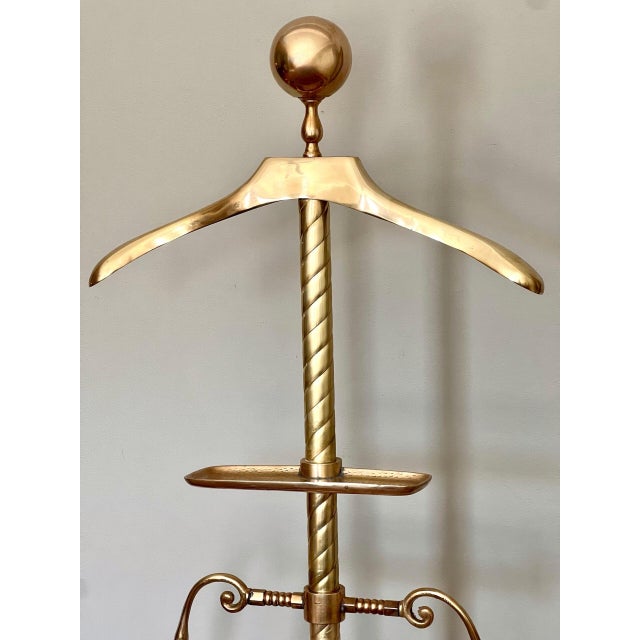 Midcentury Brass Clothing Valet, Hollywood Regency Style, 1940s For Sale - Image 4 of 13