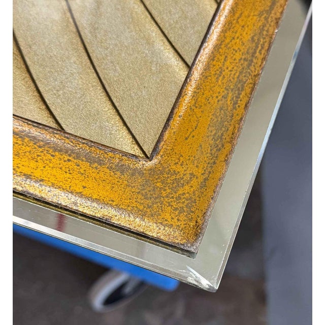 Glass Postmodern Etched and Gilt Sunburst Motif Wall Mirror For Sale - Image 7 of 8