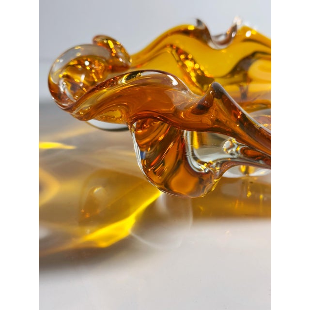 1970s Amber Murano Glass Vide Poche, 1970s For Sale - Image 5 of 6