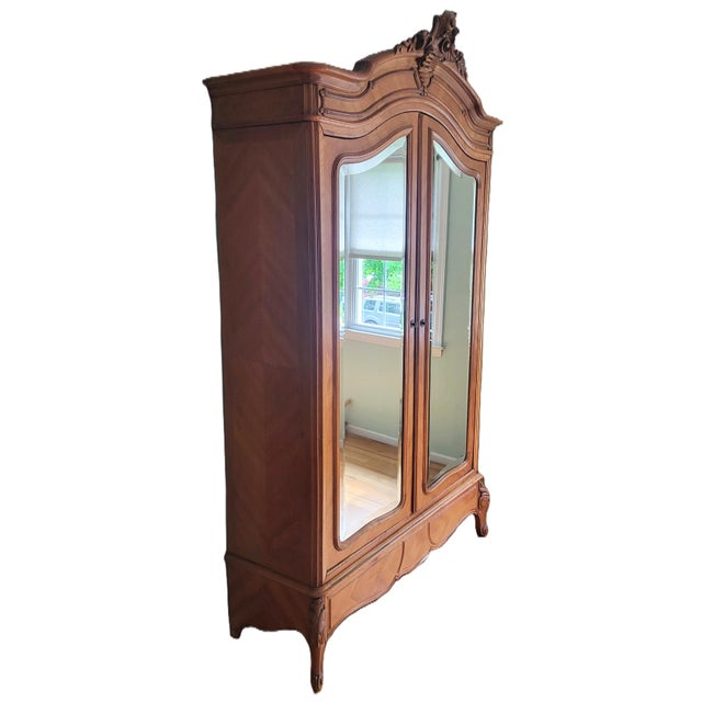 Fresh from a local Rye New York estate comes this beautiful Antique French Double Door Walnut Armoire / Wardrobe Closet....