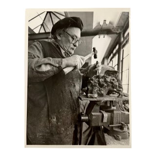Unknown, Sculptor Jacques Lipchitz Photograph Portrait Vintage Silver Gelatin Photo Print For Sale