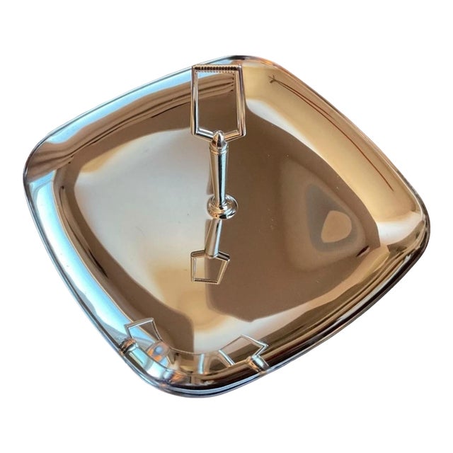 Mid 20th Century Chrome Snack Serving Tray With Handle Mid Century For Sale