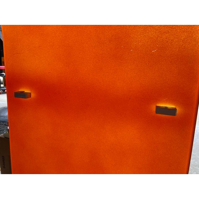 Orange 1990s Postmodern Multi-Color Glass Waterfall Console Table With Removable Shelf For Sale - Image 8 of 9