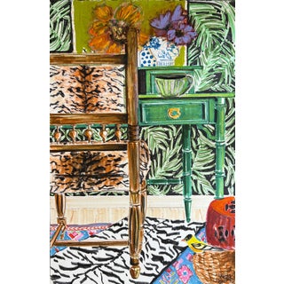 Mixed Media Original Painting "Work From Home" by Shann Spishak For Sale