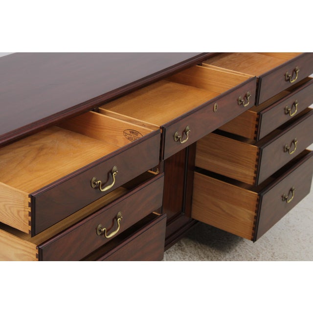 1980s Henkel Harris Mahogany Georgian Style Dresser For Sale - Image 5 of 18