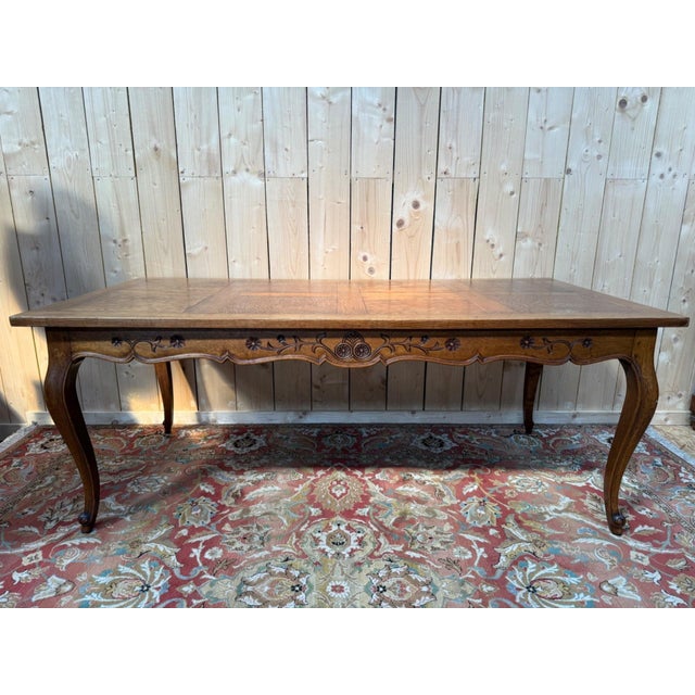 Brown Louis XV Style Farmhouse Table in Oak, Early 20th Century For Sale - Image 8 of 8