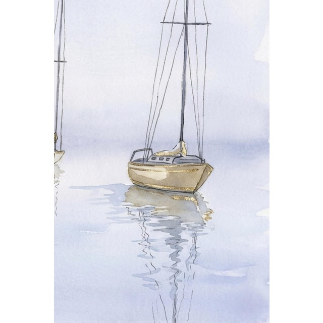 Sailboat Wall Art, Minimalist Coastal Seascape Print, Soft Ocean Boat Art Print, 24″ × 36″ For Sale In Buffalo - Image 6 of 9