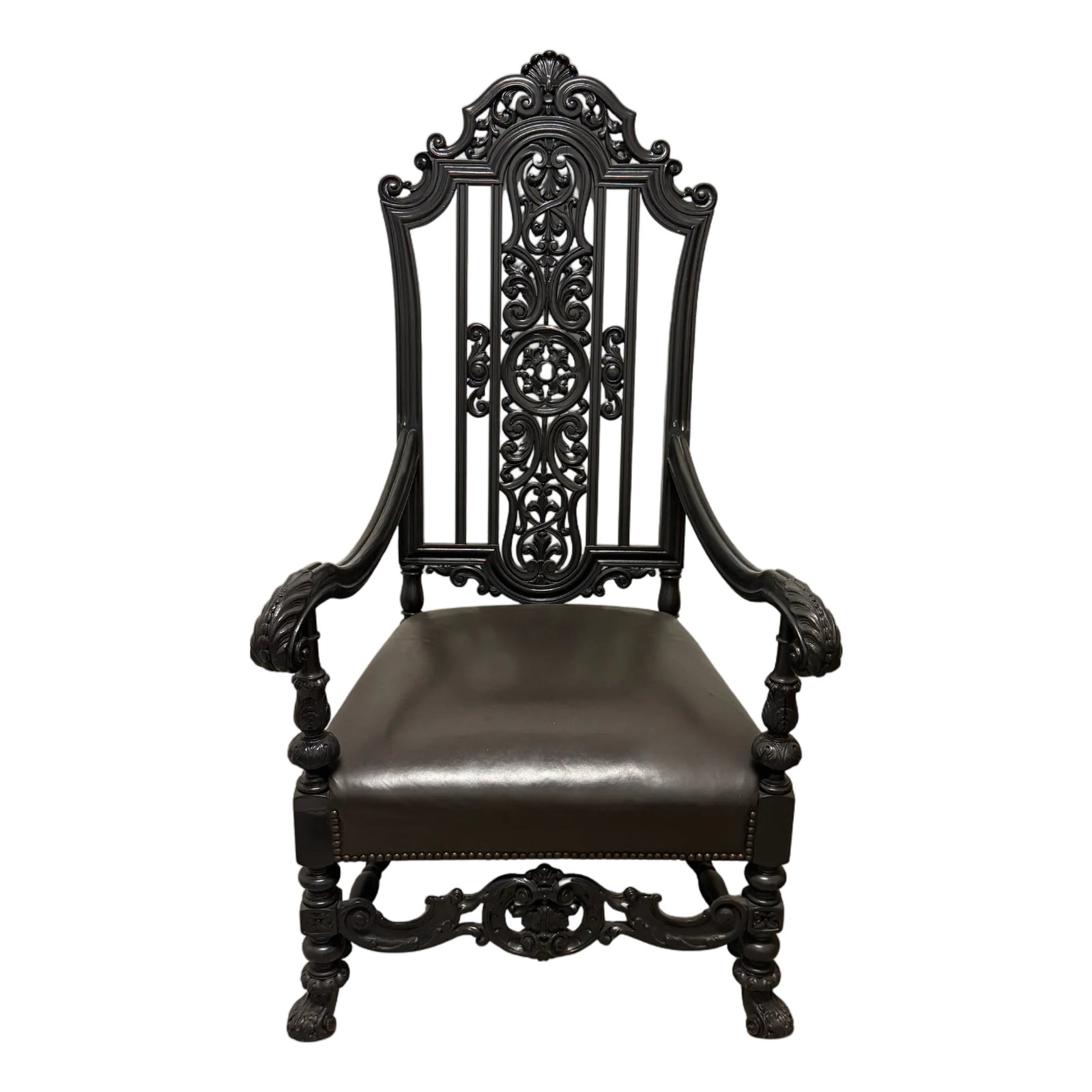 Late 19th Century Ornately Carved Renaissance Revival Accent Chair ...