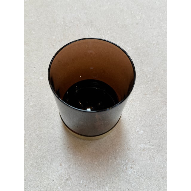 Italian Smoked Glass Bar Set With Ice Bucket and Tumblers, 1970s For Sale - Image 10 of 15