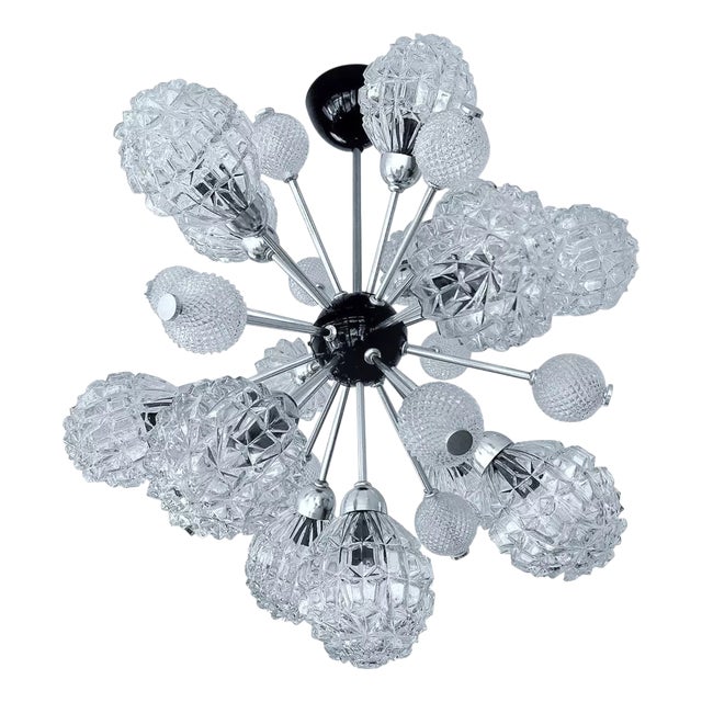 Large Sputnik Glass Pendant Lamp, 1970s For Sale