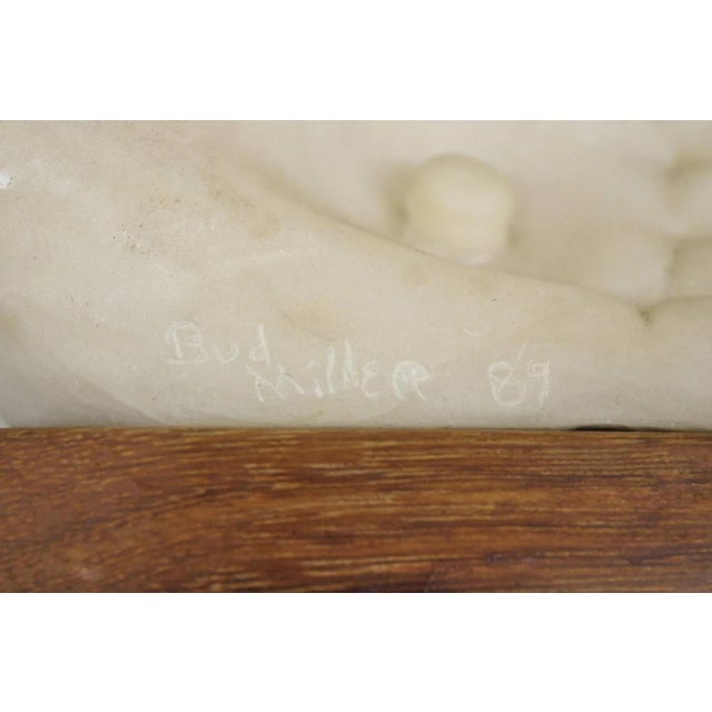 Vintage Bud Miller 1989 Native American Carved Alabaster Double Sided Sculpture For Sale - Image 9 of 12
