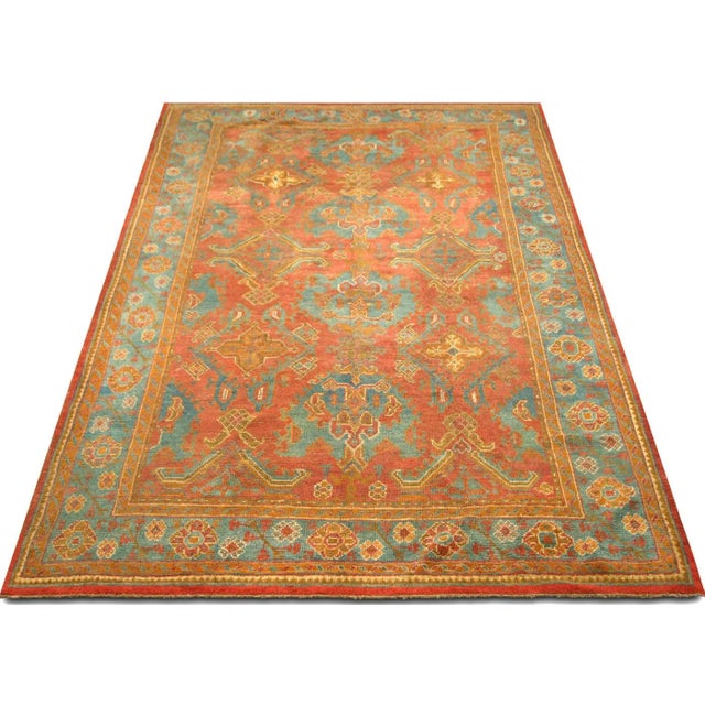 1920s Turkish Oushak Rug For Sale In Los Angeles - Image 6 of 7