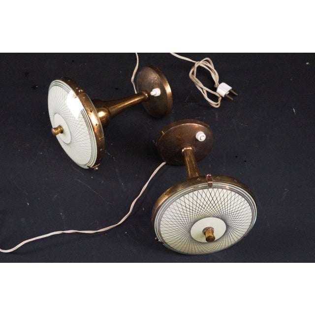 Bedside Lamps in Curved Glass attributed to Pietro Chiesa, Italy, 1950s, Set of 2 For Sale - Image 9 of 10