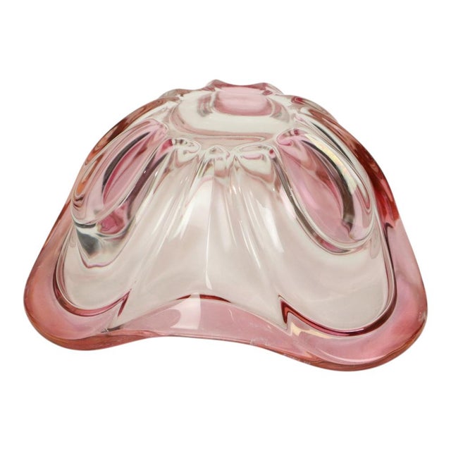 1960s Vintage Murano Pink Glass Fruit Bowl, 1960s For Sale - Image 5 of 14