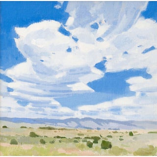 Unhurried by Michael Magrin | Oil On Linen Landscape with clouds and distant mountains. For Sale