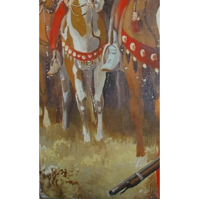 1970s Ukrainian Cossacks Painting, Antique Soviet Art, 1970s Oil on Canvas (130-80) For Sale - Image 5 of 6