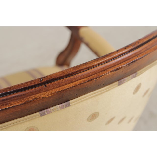 Louis XVI Style Mahogany Open Arm Fauteuil Chair For Sale - Image 16 of 18