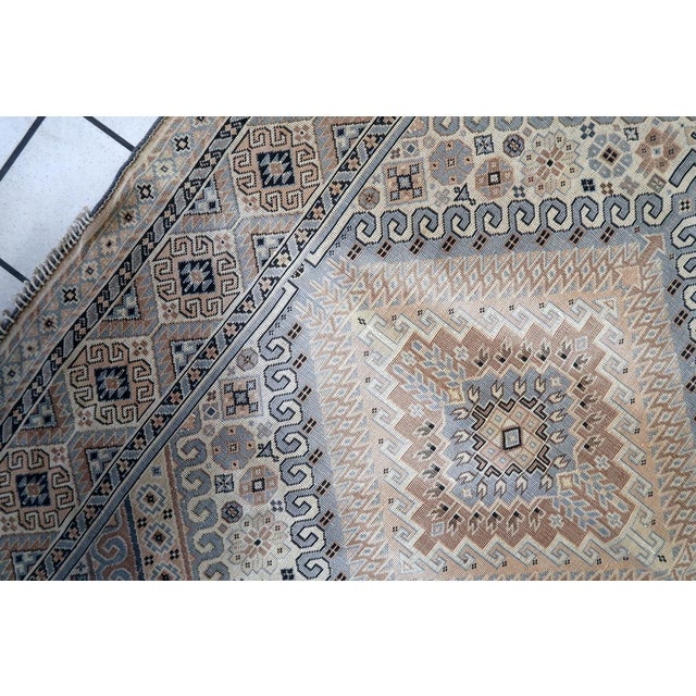 1950s, Vintage Caucasian Shirvan Kilim 4.5' X 5.2' For Sale - Image 10 of 14