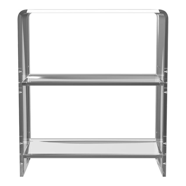 Crystal Clear 2 Shelf Acrylic Bookcase, Clear For Sale