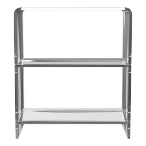 Crystal Clear 2 Shelf Acrylic Bookcase, Clear