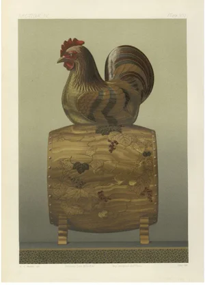 G. A. Audsley, Japanese Rooster Drum Stand, 1880s, Lithograph on Paper