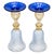 Murano Vintage Murano Venetian Glass Chalice Aventurine Gold Cobalt Blue Goblets - a Pair For Sale - Image 4 of 4