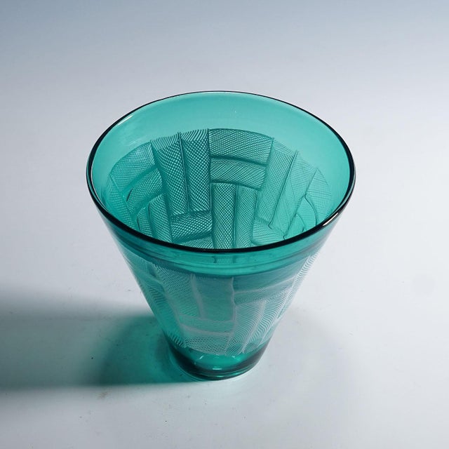 Vase 'Mosaico Zanfirico' by Paolo Venini, Venice Murano 1954 A vintage art glass vase of the 'Mosaico Zanfirico' serie...