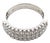 Late 20th Century Estate 14k White Gold Triple Row Diamond Anniversary Band Ring, Size 7 For Sale
