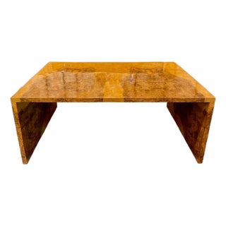 Modern Italian Art Deco Burl Coffee Table For Sale