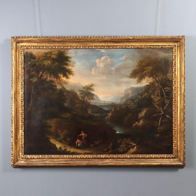 After Bartolomeo Pedon, VenetianLandscape and Figures, 18th Century, Canvas For Sale - Image 13 of 13