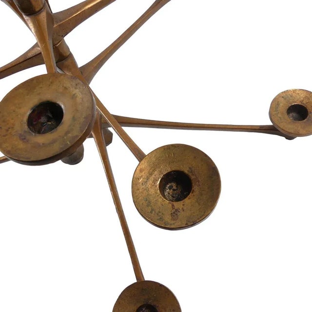Metal Brutalist Candleholder in Bronze For Sale - Image 7 of 11