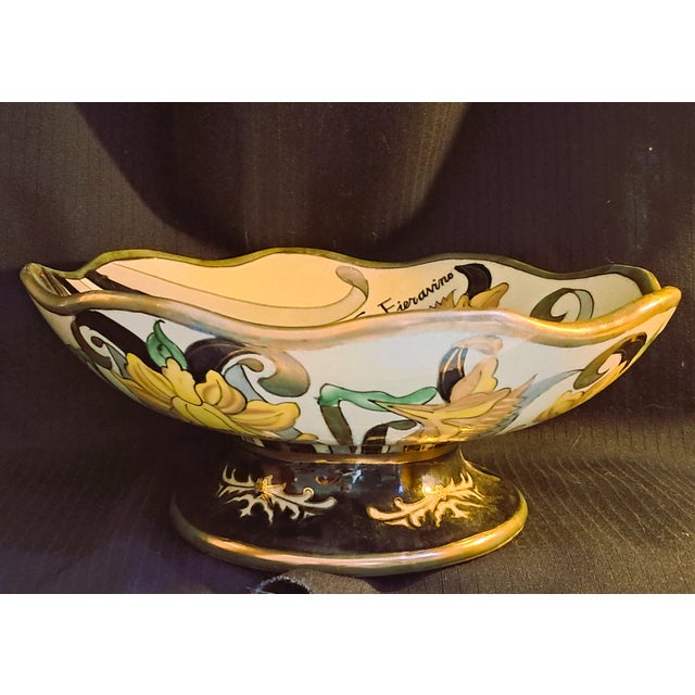 Italian Gilded Majolica Tazza by G. Fieravino, 1960s For Sale - Image 11 of 13