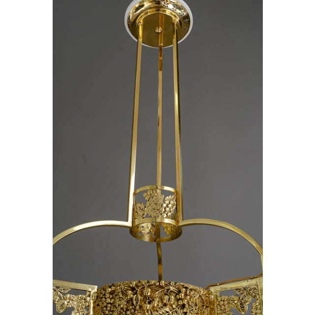 Art Nouveau Chandelier with Glass Sticks, Vienna, 1908 For Sale - Image 11 of 18