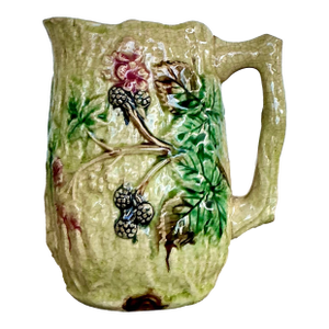 Vintage English Majolica Floral Branch Pitcher