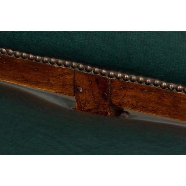 Early 19th Century French Empire Walnut Sofa in Forest Green For Sale - Image 10 of 18